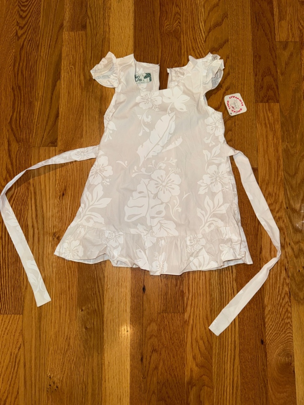 White Floral Tie-Back Kids Dress by Noa Noa Miniature